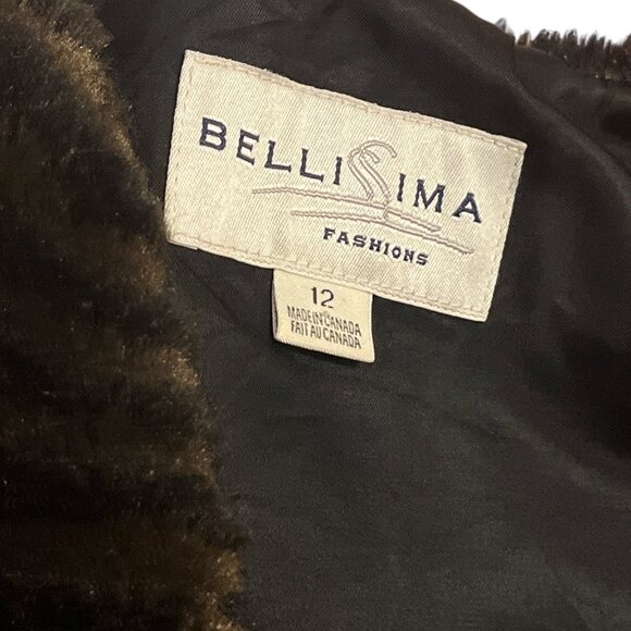 BELLISSIMA Vest Size 12 Faux Fur Zebra Print Thick Bohemian Vintage Long Cozy - Picture 3 of 8